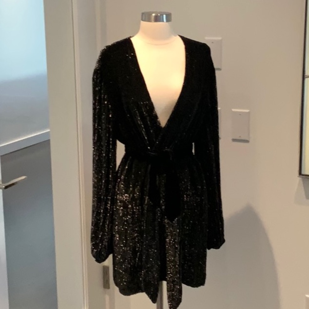 Retrofete Black Sequin Dress